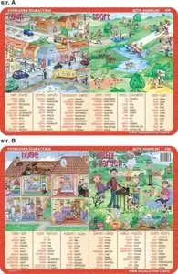 Educational Play Mat Visual System – Town, Sport, Home, Family & Garden (children’s activity rug)