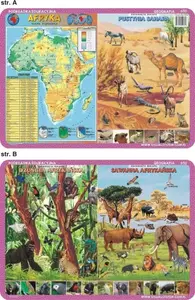 Educational Mat Visual System — Physical Map of Africa with Animals (Sahara, Jungle, Savanna)
