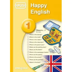 Textbook Epideixis PUS Happy English 1 — student workbook for beginner English learners