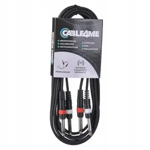 Audio cable Procab 2x 6.3mm mono jack to 2x 6.3mm mono jack, 6 m length