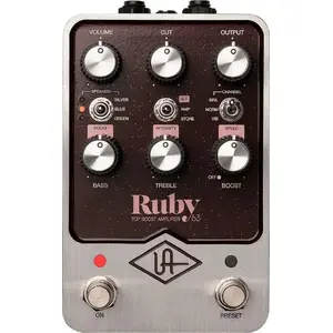 Guitar Effect Pedal UNIVERSAL UA UAFX Ruby '63 Top Boost Amplifier - tube‑style top boost