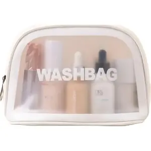 Toiletry Bag eCarla washbag foldable white – travel cosmetic organizer