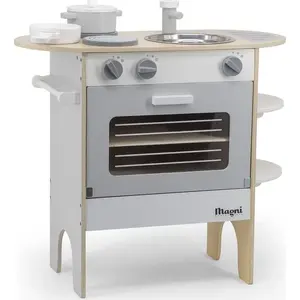 Play kitchen Magni with oven, hobs and sink — children's wooden toy kitchen