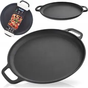 Cast Iron Grill Frying Pan ORION 35 cm — Grill Pan, Heavy-Duty Cast Iron