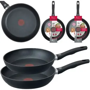 Frying Pan Set mg home Thermo Sensor 24/28 cm – two non-stick pans with heat indicator