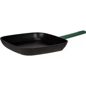 Baking Pan Kinvara S3611268 28×28 cm Aluminum with Grooves, Black/Green