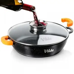 Vilde flat granite pot/pan 2.1 L 24 cm with lid and aromatizer model 199107