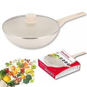 Deep Marble Wok Frying Pan 28 cm with Lid — Klausberg KB-7991