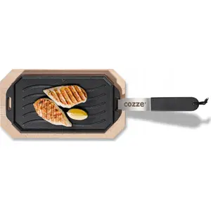 Cast Iron Frying Pan Jata Cozze with Wooden Trivet 15 x 30 cm