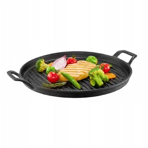 Cast Iron Grill Frying Pan Staub 30 cm — griddle surface, round