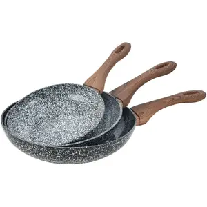 Frying Pan Set KingHoff KH-1030 Granit Wood 20/24/28 cm, 3-piece