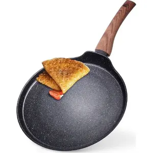 Vilde frying pan for pancakes Black&wood 199010 — nonstick granite coating, round, flat base