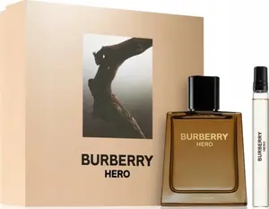Vīriešu eau de parfum komplekts BURBERRY Hero — 100 ml flakons + 10 ml mini