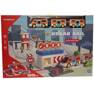 Model train set ASKATO Kolejka miejska 55el – 55-piece urban train playset
