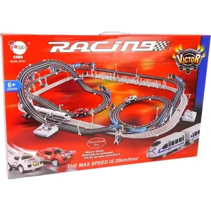 Electric Racing Track 2-in-1 LEANToys Ogromny Tor Wyścigowy — toy train setup, up to 20 km/h