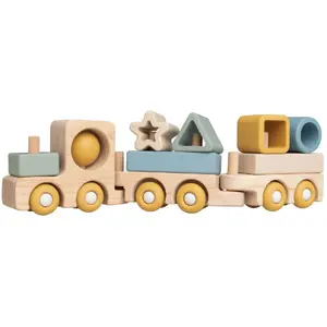 Деревянный игрушечный поезд b±czek Baby's only BO-860.852.810.50 — от 10 месяцев, с узором «вихрь»