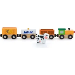 Wooden Farm Train Set BigJigs V50821 – wooden toy train for pretend play