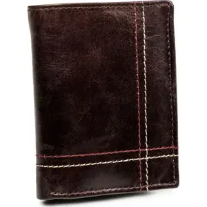 Men's small leather wallet Always Wild N9001-VTK-D BROWN Rov — compact card and coin wallet