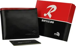 Wallet Ronaldo N992-VT — men's horizontal wallet with secure card compartment, black-red