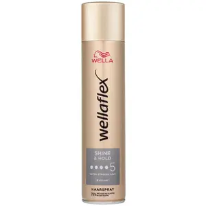Matu laka Wella Wellaflex Shiny Hold Ultra 250 ml — stipra fiksācija, spīdīgs rezultāts