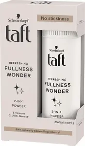 No name TAFT Fullness Wonder 2in1 matu pūderis 10 g — apjomam un atsvaidzināšanai