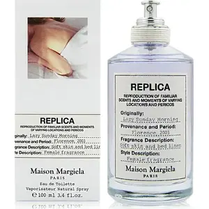 Tualetes ūdens Alkotest Maison Margiela Replica Lazy Sunday Morning EDT 100 ml, unisex, neatkārtoti pildāma, ziedu‑aldehīda aromāts