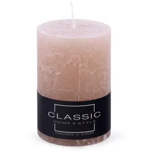 Rustic Pillar Candle Donau Home 70×100 mm — Powder Pink