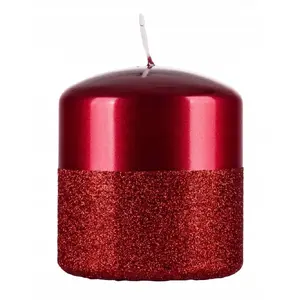 Candlestick Pillar Candle Donau Home Onyx 80×90 mm, red