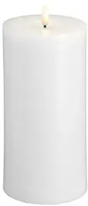 LED pillar candle Usorteret Moods & More MM, Silk finish, Melted style, Classic white, 99×200 mm