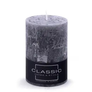 Donau Home pillar candle 70×100 mm, graphite — decorative rustic wax candle