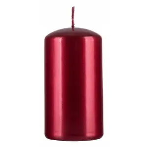 Cylinder Candle Donau Home Standard lacquer 60×115 mm, red metallic gloss