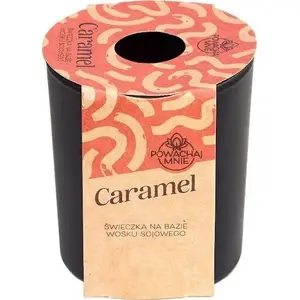 Soy Candle PLANTES&PARFUMS PROVENCE Caramel — black jar, scented soy wax