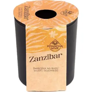 Soy Scented Candle PLANTES&PARFUMS PROVENCE Powąchaj mnie Zanzibar — black jar, soy wax, fragrance