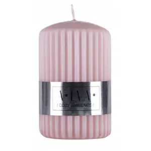 Donau Home pillar candle Alva 60×90 mm — fluted design, dusty pink