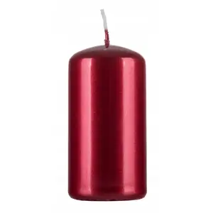 Pillar Candle Donau Home Standard Lacquer 50×100 mm, set of 4, metallic red gloss