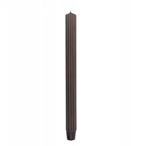 Table candle Donau Home long fluted 25×300 mm, set of 4, brown