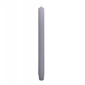 Table candle Donau Home long ribbed, 25×300 mm, set of 4, gray
