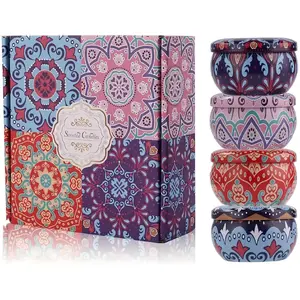 Extralink HOME ZESTAW 4 SZT?WIEC SOJOWYCH ZAPACHOWE?WIECE DEKARACYJNE NA PREZENT+ BOX W-1505