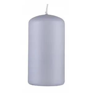 Candle pillar Donau Home Standard lacquered 60×115 mm light gray metallic matte