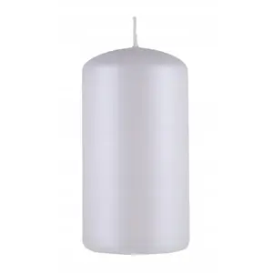 Donau Home pillar candle 60×115 mm, lacquered white metallic matte