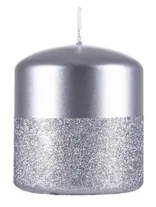 Candle pillar Donau Home Onyx 80×90 mm, silver finish