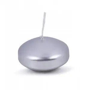 Floating tealight candle Donau Home 48×28 mm, 12 pcs, silver — decorative floating candle
