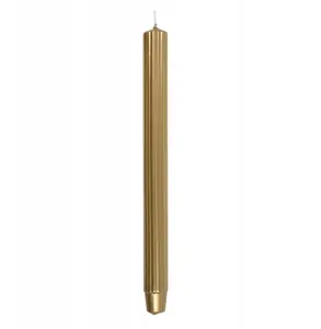Table candle Donau Home long fluted 25×300 mm set of 4, gold