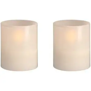LED glass candle hurricane Usorteret Moods & More MM, vanilla scent, 47×57 mm, 2-pack