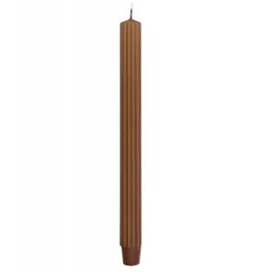 Table candle Donau Home long ribbed 25×300 mm, caramel