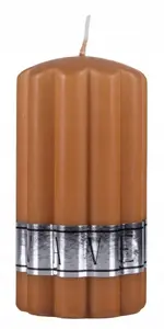 Donau Home pillar candle Wave, 70×130 mm, caramel