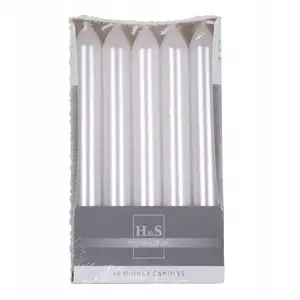 Galda svece Donau Home 20×170 mm — 10 gab., balta