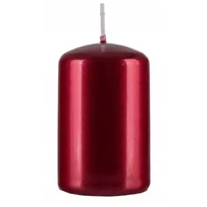 Donau Home pillar candle Advent lacquered 50×80 mm 4 pcs red glossy