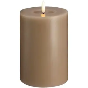 LED pillar candle Usorteret Moods & More MM, Silk Melted finish, Sand color, 99×150 mm