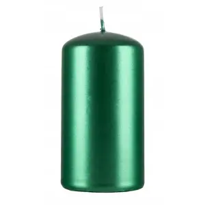 Pillar Candle Donau Home Standard Lacquer 60×115 mm, metallic green gloss